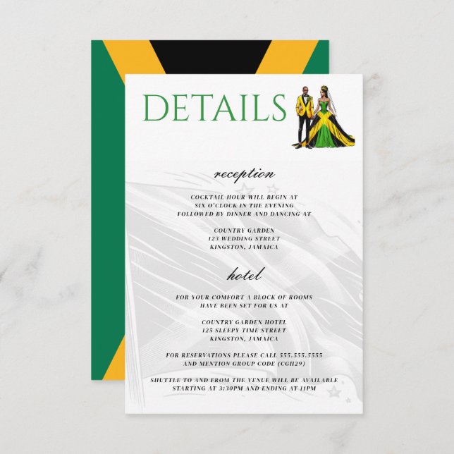 Jamaica Couple Begleitkarte (Vorne/Hinten)