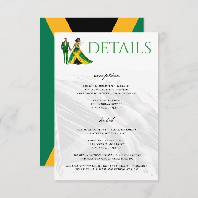 Jamaica Couple Begleitkarte (Vorne/Hinten)