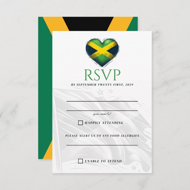 Jamaica Couple RSVP Karte (Vorne/Hinten)