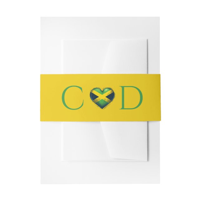 Jamaica Couple Wedding Einladungsbanderole (Vorderseite Beispiel)