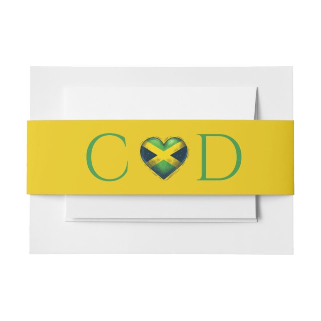 Jamaica Couple Wedding Einladungsbanderole (Vorderseite Beispiel)