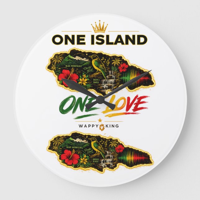 Jamaica Designuhr  Große Wanduhr (Vorderseite)