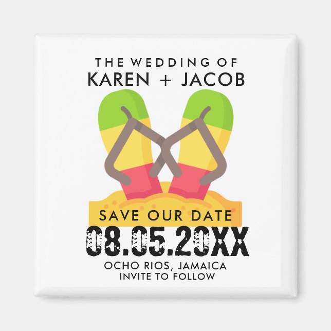 Jamaica Destination Beach Wedding Save the Date Magnet (Vorne)