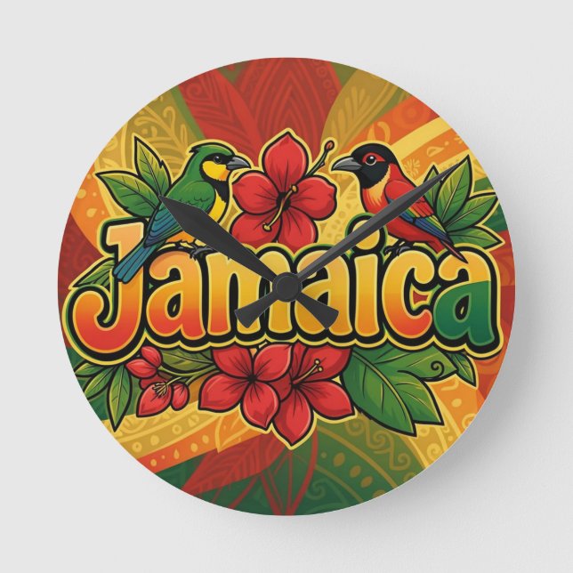 Jamaica dreams  runde wanduhr (Vorderseite)