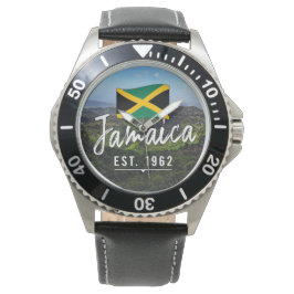 "Jamaica Est. 1962" Blue Mountains With Flag Armbanduhr