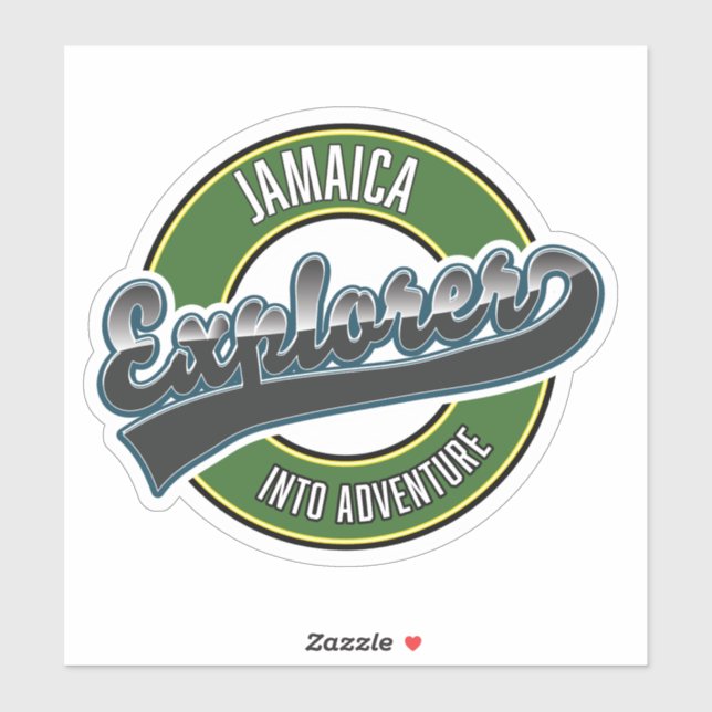 Jamaica Explorer in das Adventure-Logo Aufkleber (Blatt)
