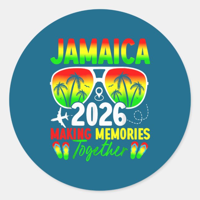Jamaica Family Reunion 2026 Making Memories Vacati Runder Aufkleber (Vorderseite)