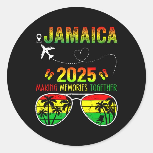 Jamaica Family Wiedersehen 2025 Erinnerungen Vacat Runder Aufkleber (Vorderseite)