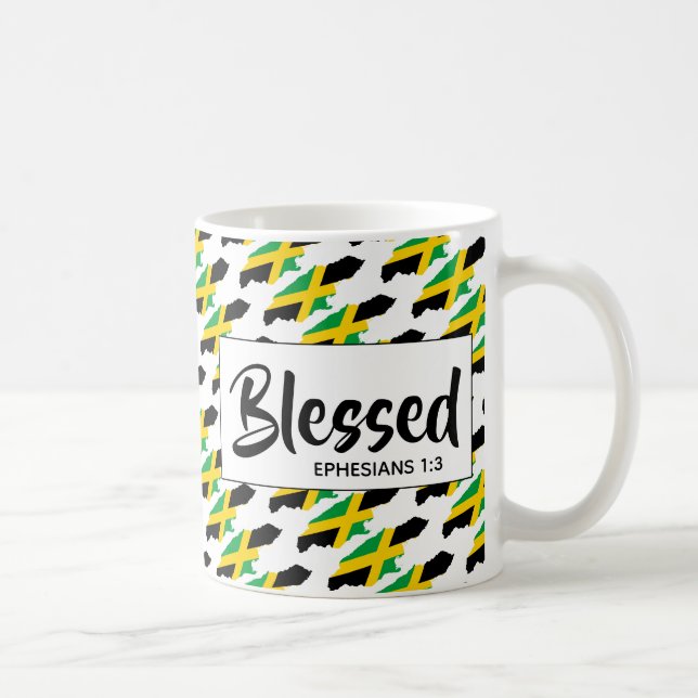 JAMAICA Flag Christlich BLESSED Kaffeetasse (Rechts)
