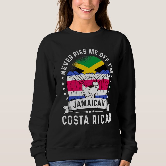 Jamaica Flag Costa Rica Grown Humor Citizen Pride Sweatshirt (Vorderseite)