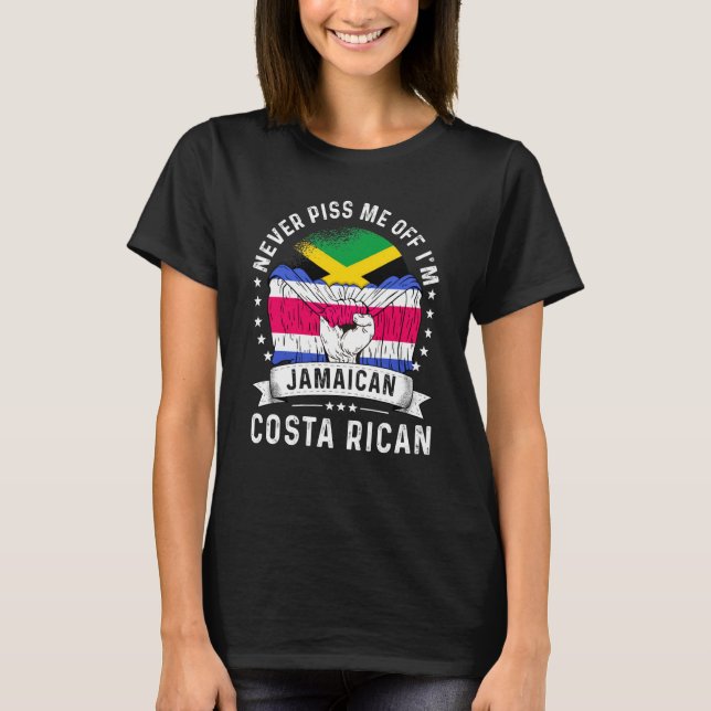 Jamaica Flag Costa Rica Grown Humor Citizen Pride T-Shirt (Vorderseite)