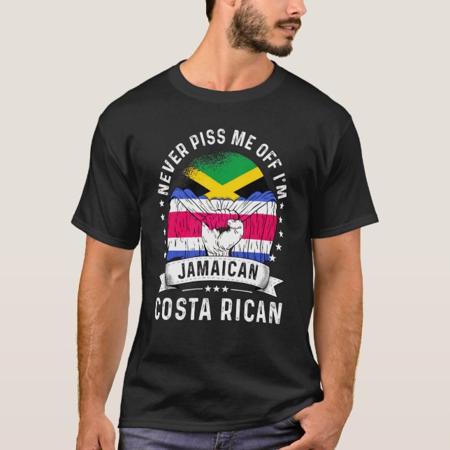 Jamaica Flag Costa Rica Grown Humor Citizen Pride T-Shirt (Vorderseite)