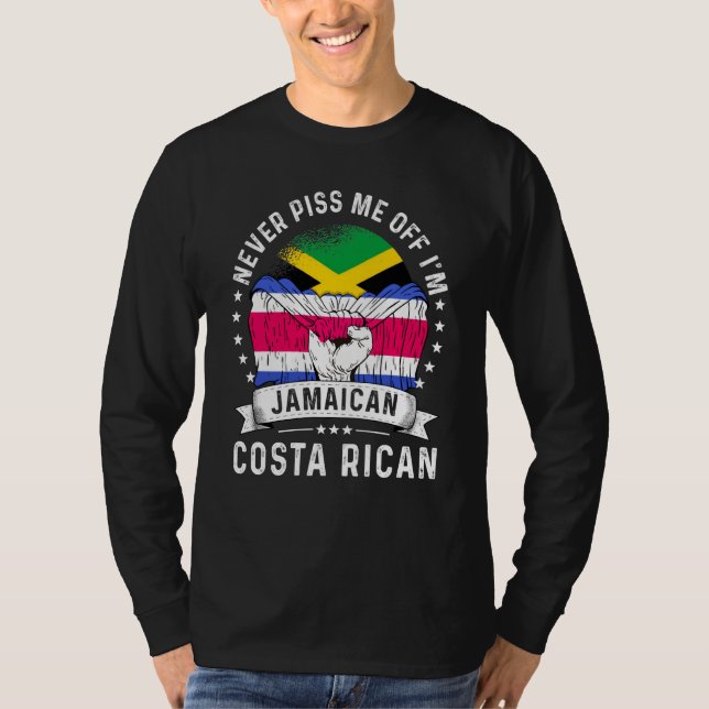 Jamaica Flag Costa Rica Grown Humor Citizen Pride T-Shirt (Vorderseite)