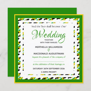 JAMAICA FLAG Custom Patriotic Square Wedding Einladung