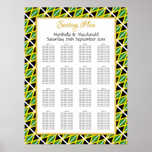 JAMAICA FLAG Custom Wedding 160 Sitzplan Poster