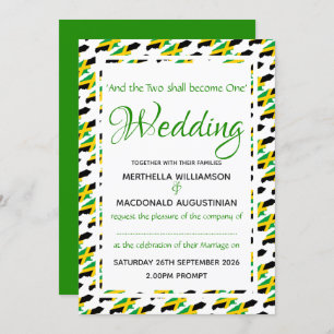 JAMAICA Flag Custom Wedding Celebration Scripte Einladung