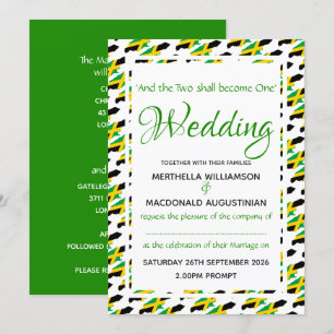 JAMAICA Flag Custom Wedding Celebration Scripting Einladung