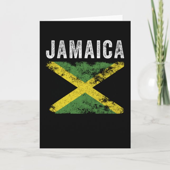 Jamaica Flag Distressed - Jamaican Flag Karte (Vorderseite)