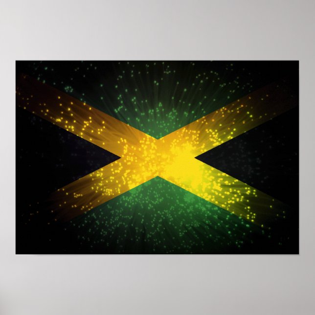 Jamaica Flag Feuerwerk Poster (Vorne)