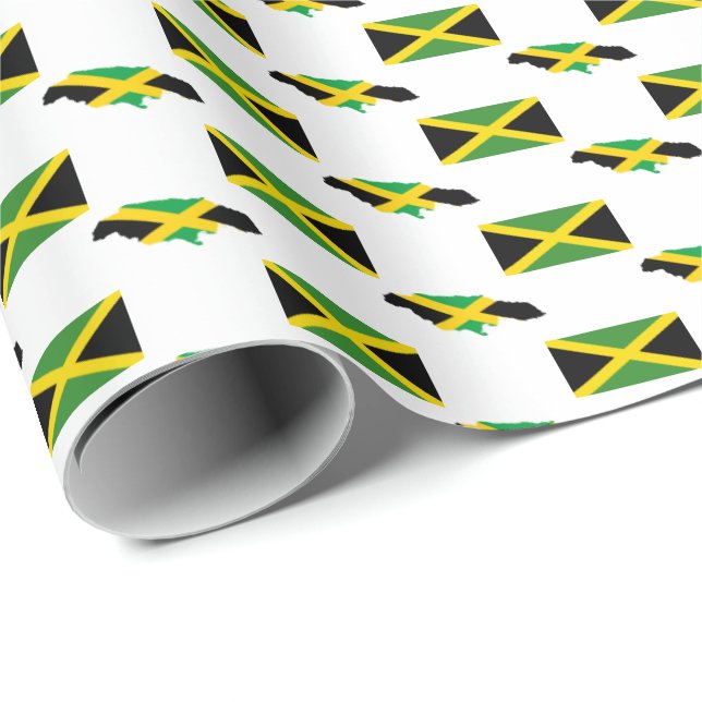 JAMAICA FLAG GESCHENKPAPIER (Rolleneckpunkt)