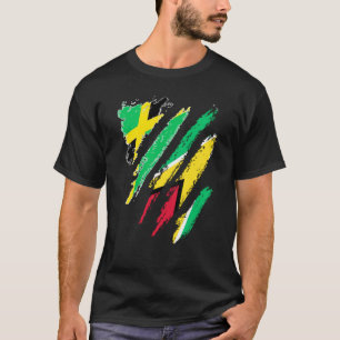Jamaica Flag Guyana Grown Patriot Country Streifen T-Shirt