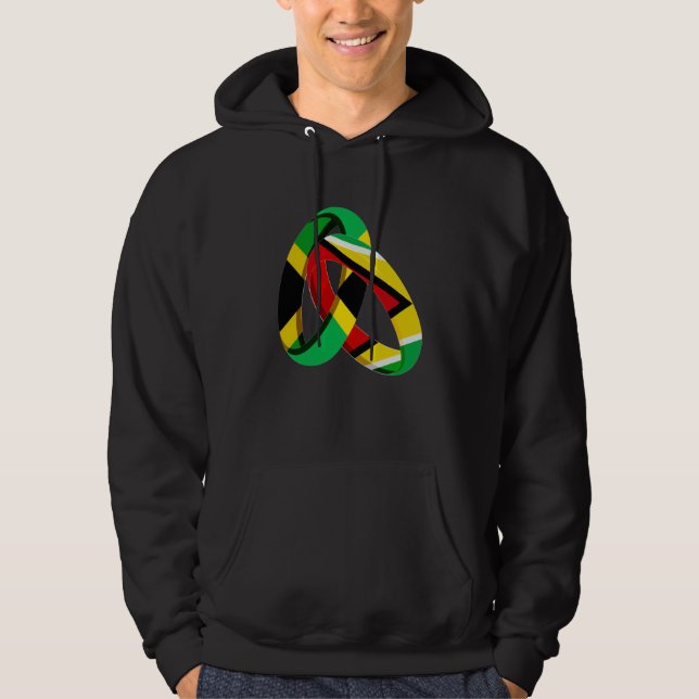 Jamaica Flag Guyana Grown Ring Marriage Wedding Hoodie (Vorderseite)