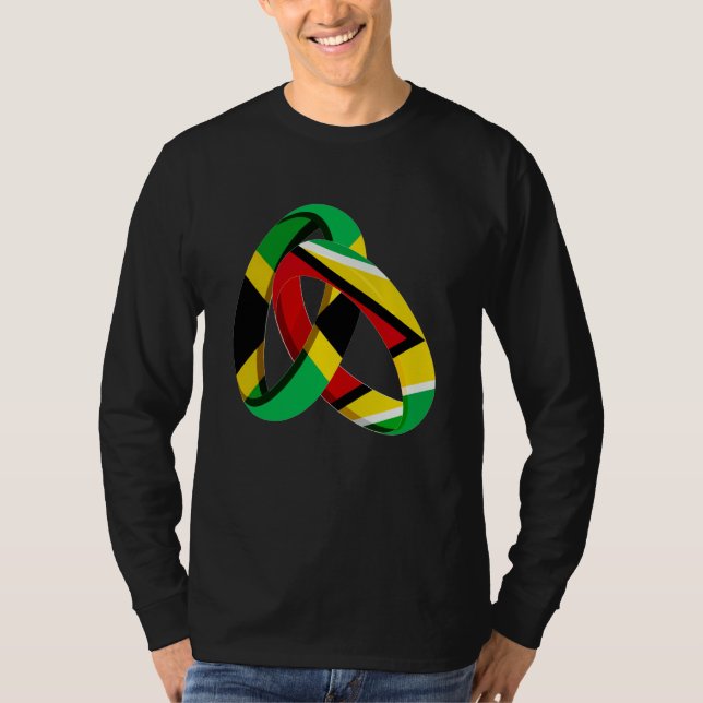 Jamaica Flag Guyana Grown Ring Marriage Wedding T-Shirt (Vorderseite)