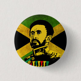 Jamaica Flag - hAILE sELASSIE i - Rasta Button