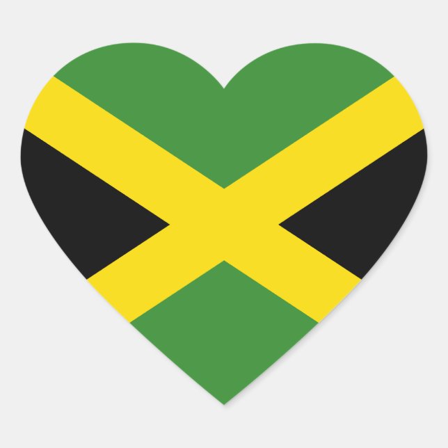 Jamaica Flag Heftsticker Herz-Aufkleber (Vorderseite)