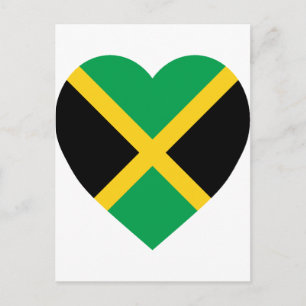 Jamaica Flag Herz Postkarte
