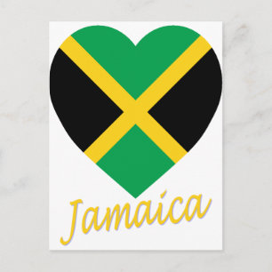 Jamaica Flag Herz Postkarte