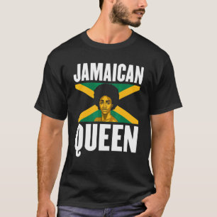 Jamaica Flag Independent Girl Melanin Proud Jamaic T-Shirt