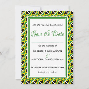 JAMAICA FLAG Individualisierte Schrift Stilvoll ja Save The Date