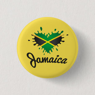 Jamaica Flag Island - Proud Jamaicans - Button
