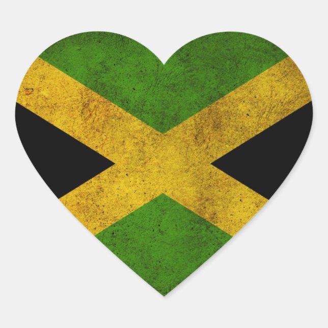 Jamaica Flag Island - Proud Jamaicans - Magnet Herz-Aufkleber (Vorderseite)