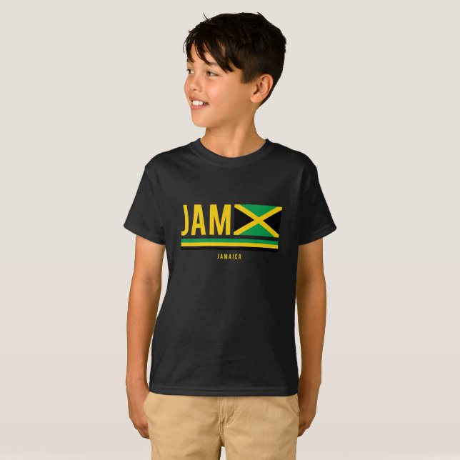 Jamaica Flag ISO-Code Alpha 3 Design-T - Shirt (Vorne ganz)