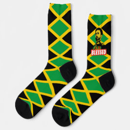 Jamaica Flag Jah Rastafari Blessed Love Socks Socken