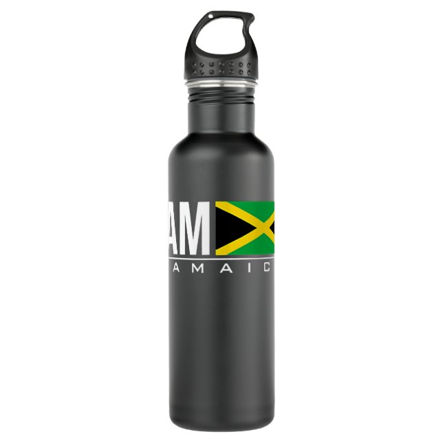 JAMAICA FLAG JAMAIKANISCHE SPORTARTEN SPIELE ATHLE EDELSTAHLFLASCHE (Vorderseite)