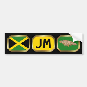 Jamaica Flag Map Code Autoaufkleber