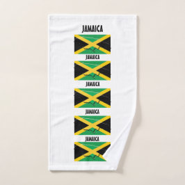 JAMAICA FLAG MAP KONTUR Personalisiert weiß Handtuch