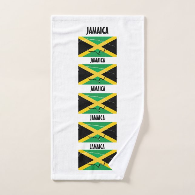 JAMAICA FLAG MAP KONTUR Personalisiert weiß Handtuch (Handtuch)