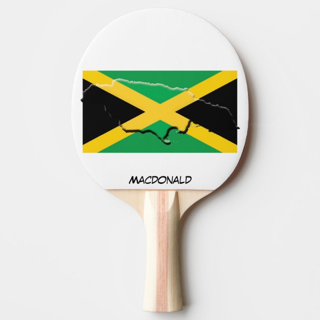 JAMAICA FLAG & MAP Personalisiert Tischtennis Schläger (Vorderseite)