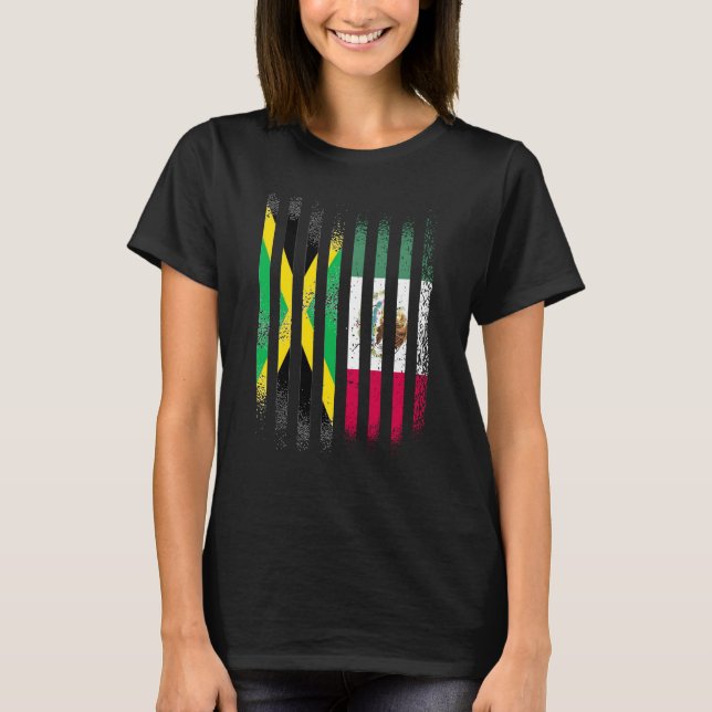 Jamaica Flag Mexico Grown Country Flags Stripes T-Shirt (Vorderseite)