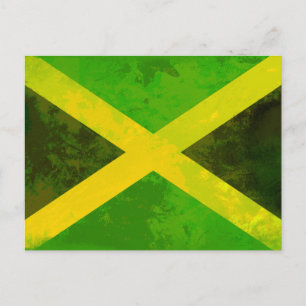 jamaica flag - reggae roots postkarte