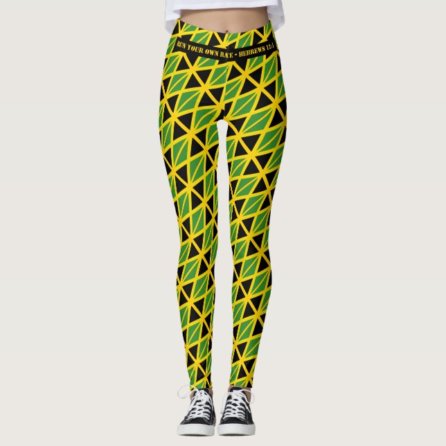 JAMAICA FLAG Scripture RUN SIE IHRE RACE Personali Leggings (Vorderseite)