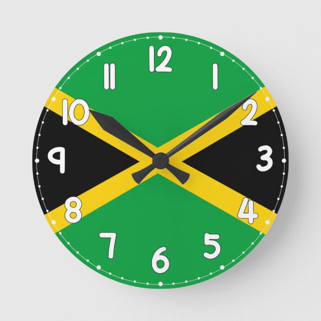 Jamaica Flag Wall Clock - flag of jamaica Runde Wanduhr (Vorderseite)