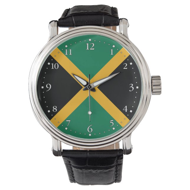 Jamaica-Flagge Armbanduhr (Vorderseite)