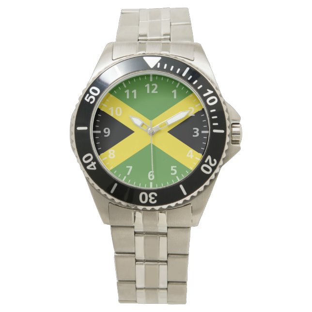 Jamaica-Flagge Armbanduhr (Vorderseite)