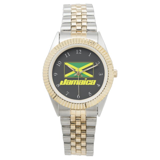 Jamaica-Flagge Armbanduhr (Vorderseite)