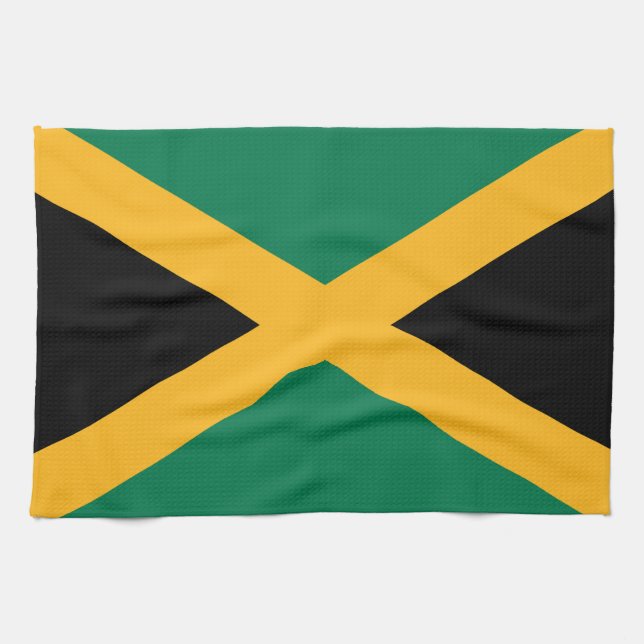 Jamaica-Flagge Geschirrtuch (Horizontal)